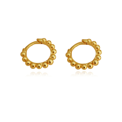 Culturesse Este 12mm Dainty Sleeper Earrings - Gold Vermeil