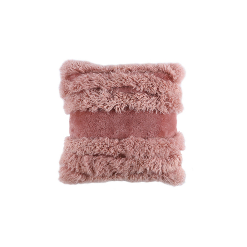 Auskin The Franges Sheepskin Cushion Square 50x50cm - Rose