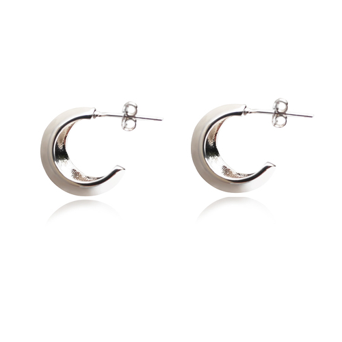 Culturesse Estrid 16mm Bowl Hoop Earrings - Solid Silver