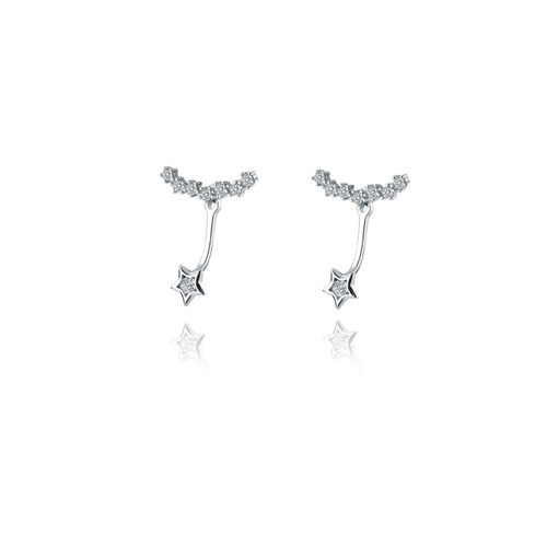 Culturesse Alane 15mm Shooting Star Earrings - Silver