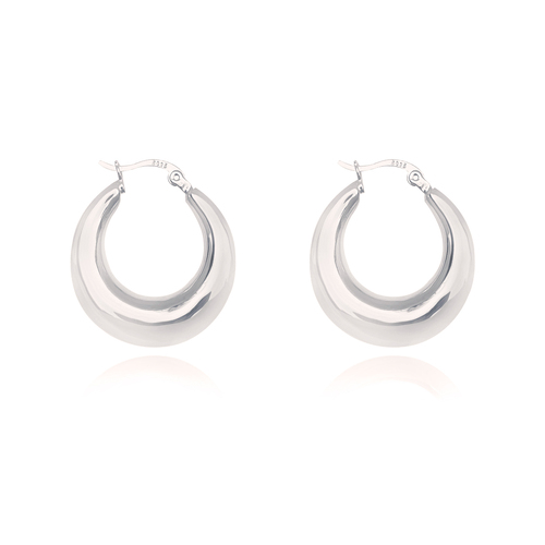 Culturesse Avalynn Classic 24mm Hoop Earrings - Silver