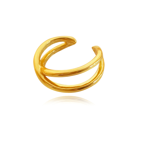 Culturesse Cali 12mm Ear Contour Minimalist Single Cuff Earring - Gold