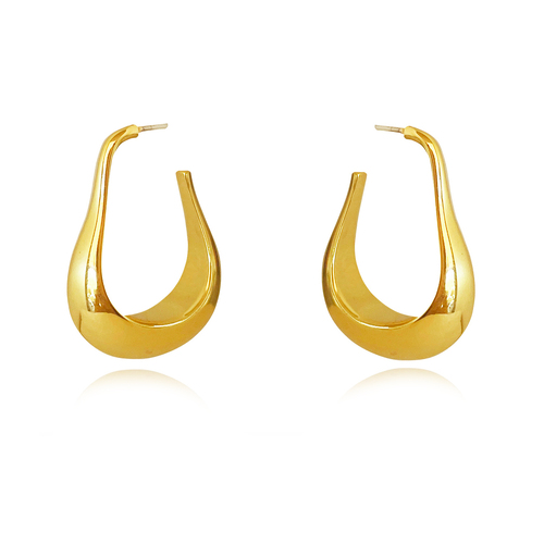 Culturesse Tory Modern Muse 31mm Solid Bowl Drop Earrings - Gold