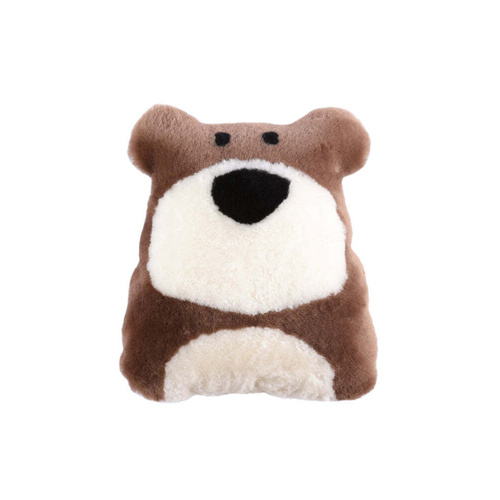 Auskin Sheepskin Pet Bear Cushion Decorative Pillow 35x40cm - Brown