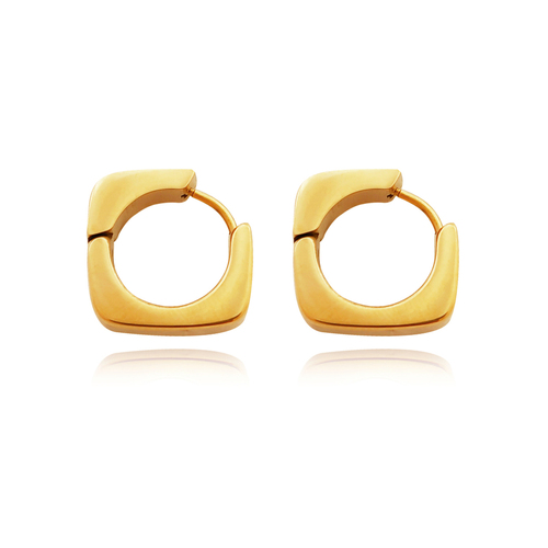 Culturesse Klara Modern 17mm Chic Huggie Earrings - Gold