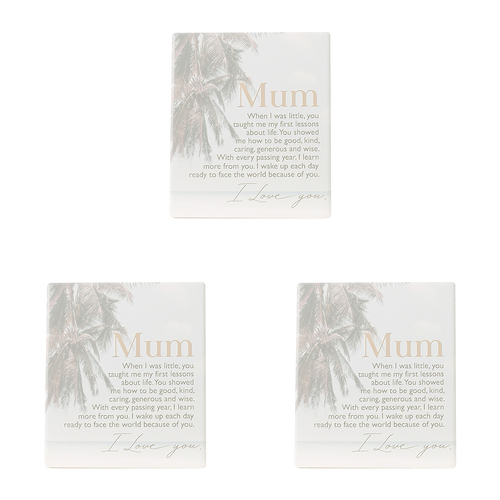 3PK Splosh Coast Ceramic Mum Verse Plaque w/ Stand & Hanging Hook 12x14cm