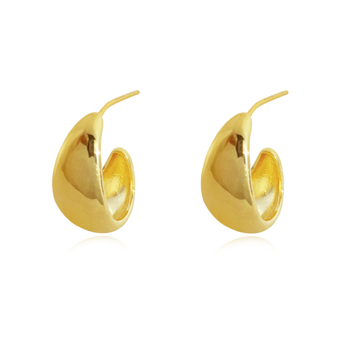 Culturesse Elea 17mm Modern Teardrop Earrings - Gold Vermeil