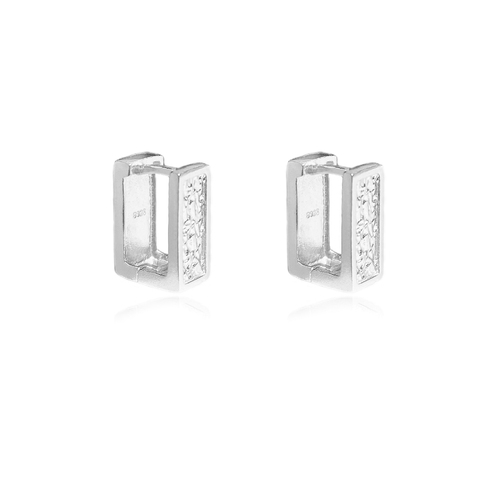 Culturesse Adelyn 12mm Art Deco Textured  Huggie Earrings - Silver