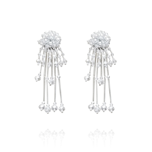 Culturesse Lorelei 10cm Elegance Status Earrings For Pierced Ears - Crystal Shine