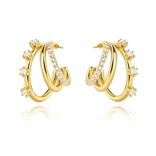 Culturesse Cendrique 20mm Vermeil Topaz Loop Earrings - Gold