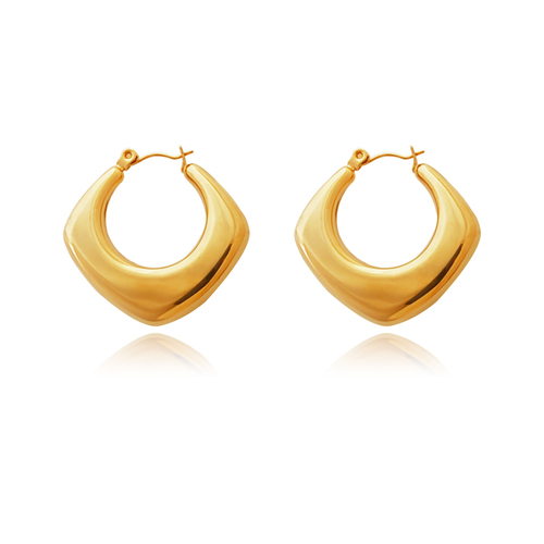 Culturesse Avril Modern 28mm Chic Huggie Earrings - Gold