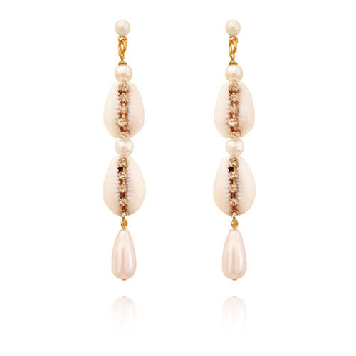 Culturesse Lyria 90mm Runway Style Shell Drop Earrings