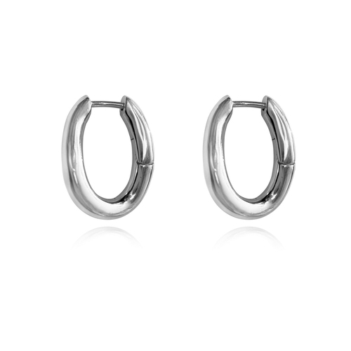 Culturesse Enoa 19mm Fine Twist Huggie Earrings - Silver