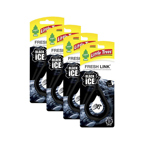 4PK Little Tree Link Black Ice Car Scent Fragrance Air Freshener 4x12cm