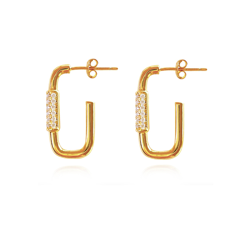 Culturesse Fletcher 20mm U Earrings Fashion Jewellery - Gold