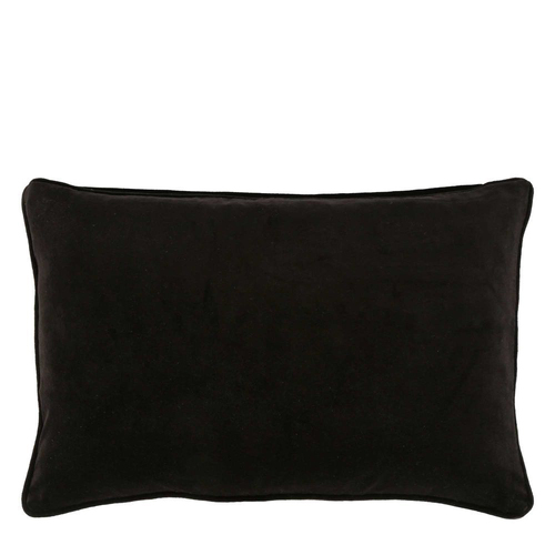 Belle Chelsea Velvet Cotton Cushion Cover 40x60cm Rectangle - Black