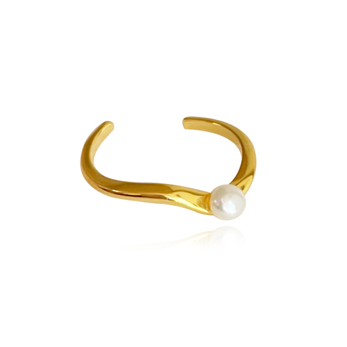 Culturesse Flo 17mm Ear Contour Cuff Earring Single Piece - Gold Vermeil