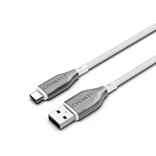 Cygnett Armoured USB-C to USB-A Charger & Data Sync Cable 2M - White