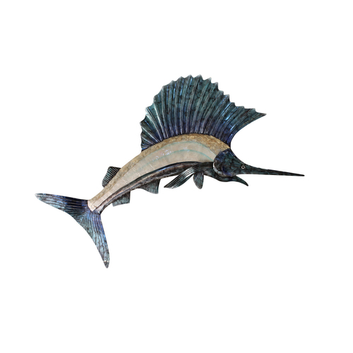 Darlin Capiz/Metal 81x61cm Swordfish Wall Art Hanging Decor