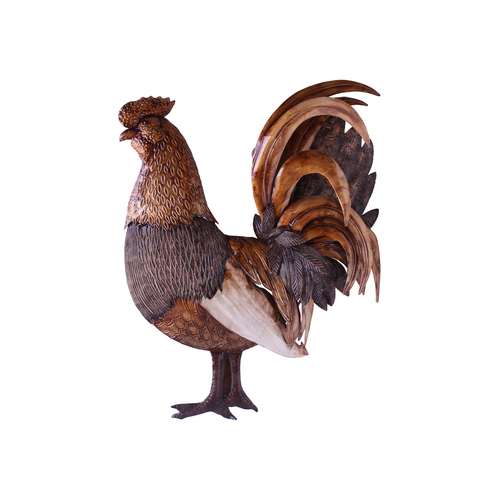 Darlin Capiz/Metal 32x40cm Rooster Wall Art Hanging Decor Brown