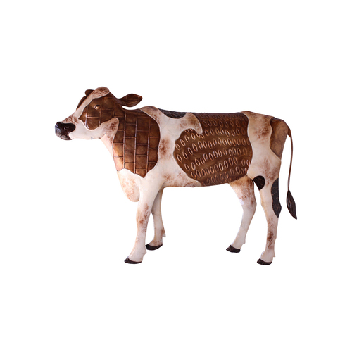 Darlin Capiz/Metal 42x29cm Cow Wall Art Hanging Decor Brown/White