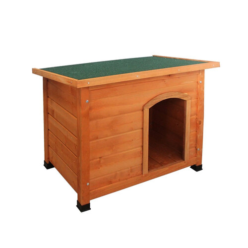 Little Buddies Wooden Dog/Animal Flat Roof Kennel - Small