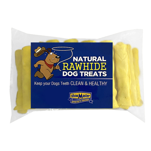 20pc Natural Rawhide Dog Treats Small Meaty Roll