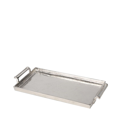 Belle Noyack Rectangle Tray Small Kitchen Decorative Serveware 40x18cm - Silver