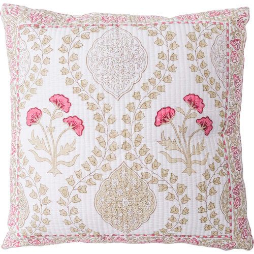 LVD Cotton Quilted Square Cushion/Pillow 55cm - Moghul