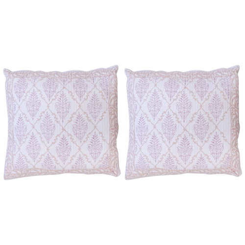 2PK LVD Cotton Quilted Square Cushion 55cm - Raspberry Cider