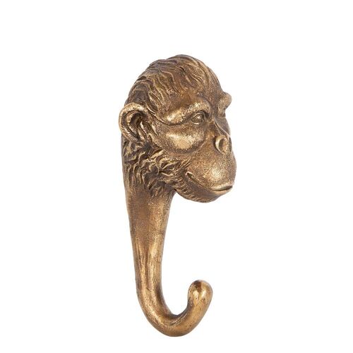 Belle Monkey Head Wall Hook Polyresin Hanging Home Decor 16.5cm - Bronze