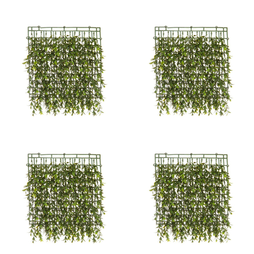 4PK Belle Boxwood Wall Mat 25x30cm Hanging Artificial Plant - Green