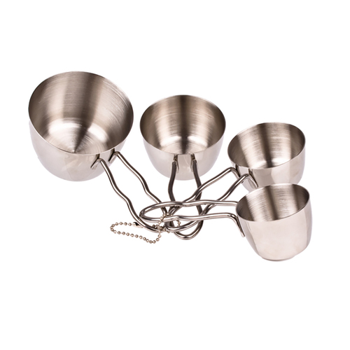 4pc Appetito Stainless Steel Measure Cups W/ Wire Handles