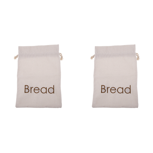 2PK Appetito Bread Bag Home Kitchen Food Storage Embroidered 27.5x39cm