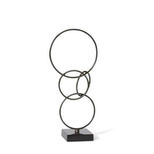 E Style 53cm Iron/Marble Pike Sculpture - Black