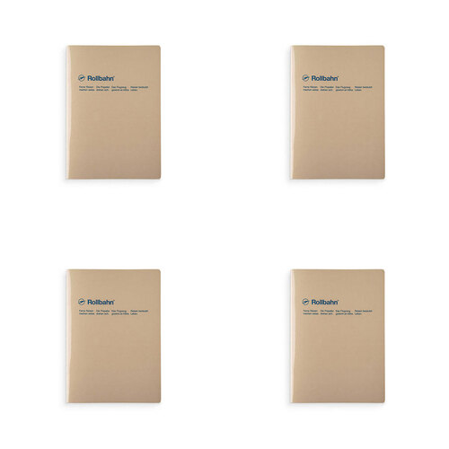 4PK Delfonics Rollbahn Slim Notebook A5 Grid Journal - Greige