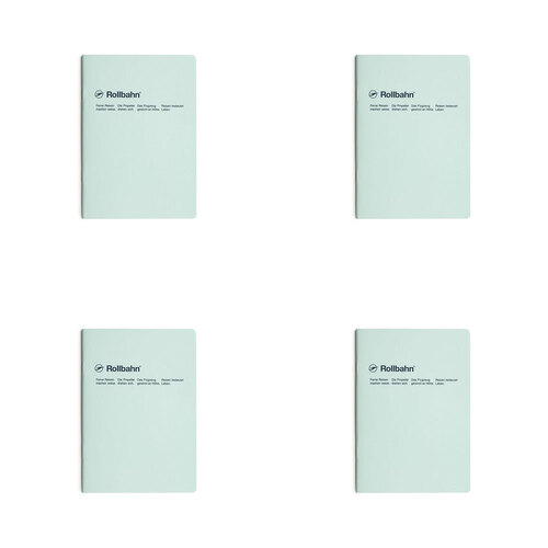 4PK Delfonics Rollbahn Slim Notebook A5 Grid Journal - Light Blue