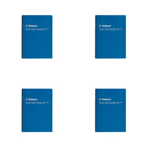 4PK Delfonics Rollbahn Slim Notebook A5 Grid Journal - Blue