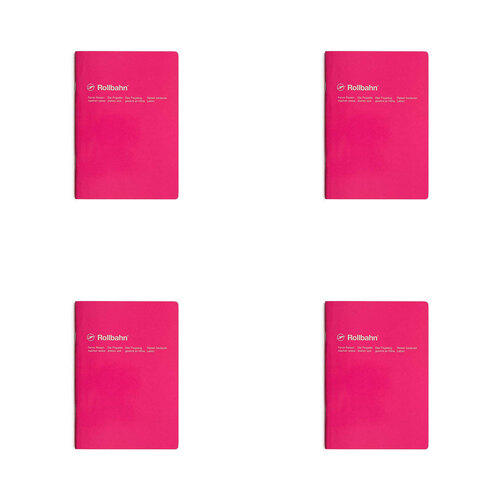 4PK Delfonics Rollbahn Slim Notebook A5 Grid Journal - Rose