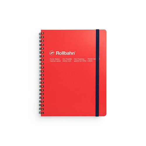 Delfonics  Rollbahn Spiral Bound Notebook Grid A5 Journal - Red