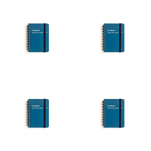 4PK Delfonics Rollbahn Mini Spiral Bound Notebook Grid - Royal Blue