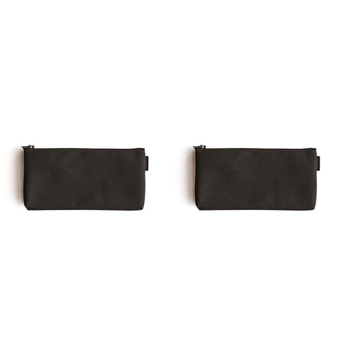 2PK Delfonics Marek Canvas Flat Pencil Case 18.5cm - Black