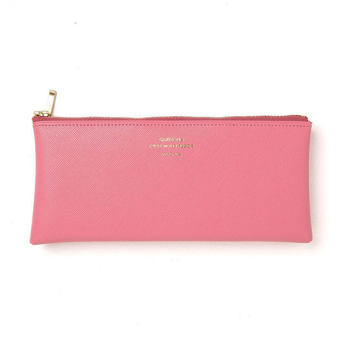 Delfonics Quitterie PVC Flat Pencil Case Rectangle 18cm - Pink