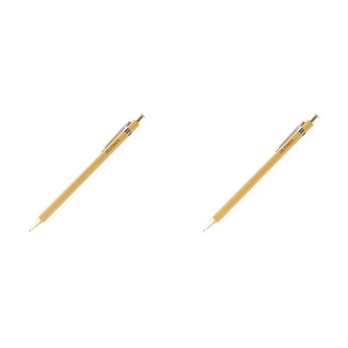 2PK Delfonics Wooden Ballpoint Pen Office/School Writing Ballpen Gold