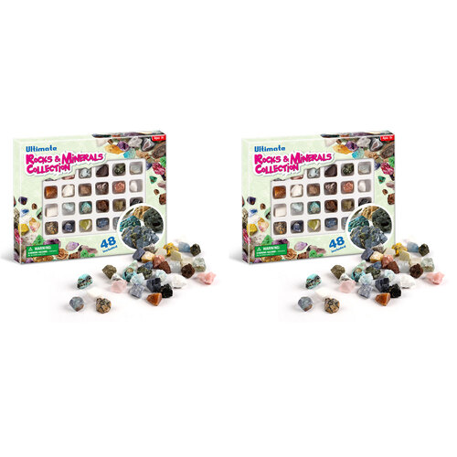 2x 48pc Kaper Kidz Ultimate Rocks & Minerals Collection Kids/Childrens Toy 6Y+