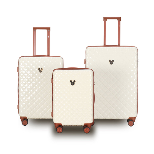 3pc Disney Mickey Suitcase Trolley Luggage Set - Ivory/Tan