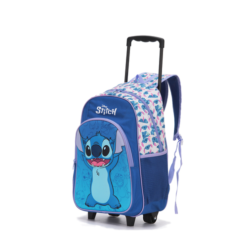 Disney Stitch 17'' Trolley Backpack Kids/Children Bag - Blue