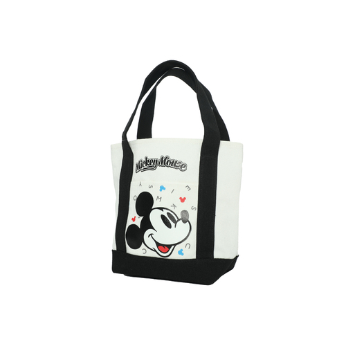 Disney Mickey Mouse Canvas Shopper Bag - White/Black