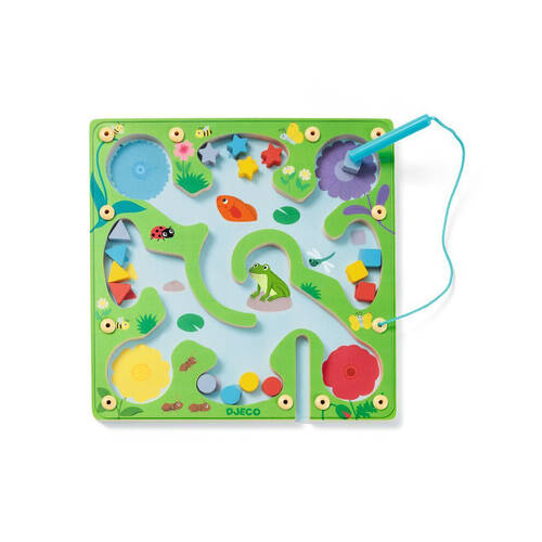 Djeco Froggy Maze w/ Magnetic Pen Sorting Wooden Board Game 23cm Kids 3y+