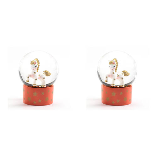 2PK Djeco So Cute Mini Snow Globe Kids Bedroom Tabletop Decor 5.6cm Assorted 3+